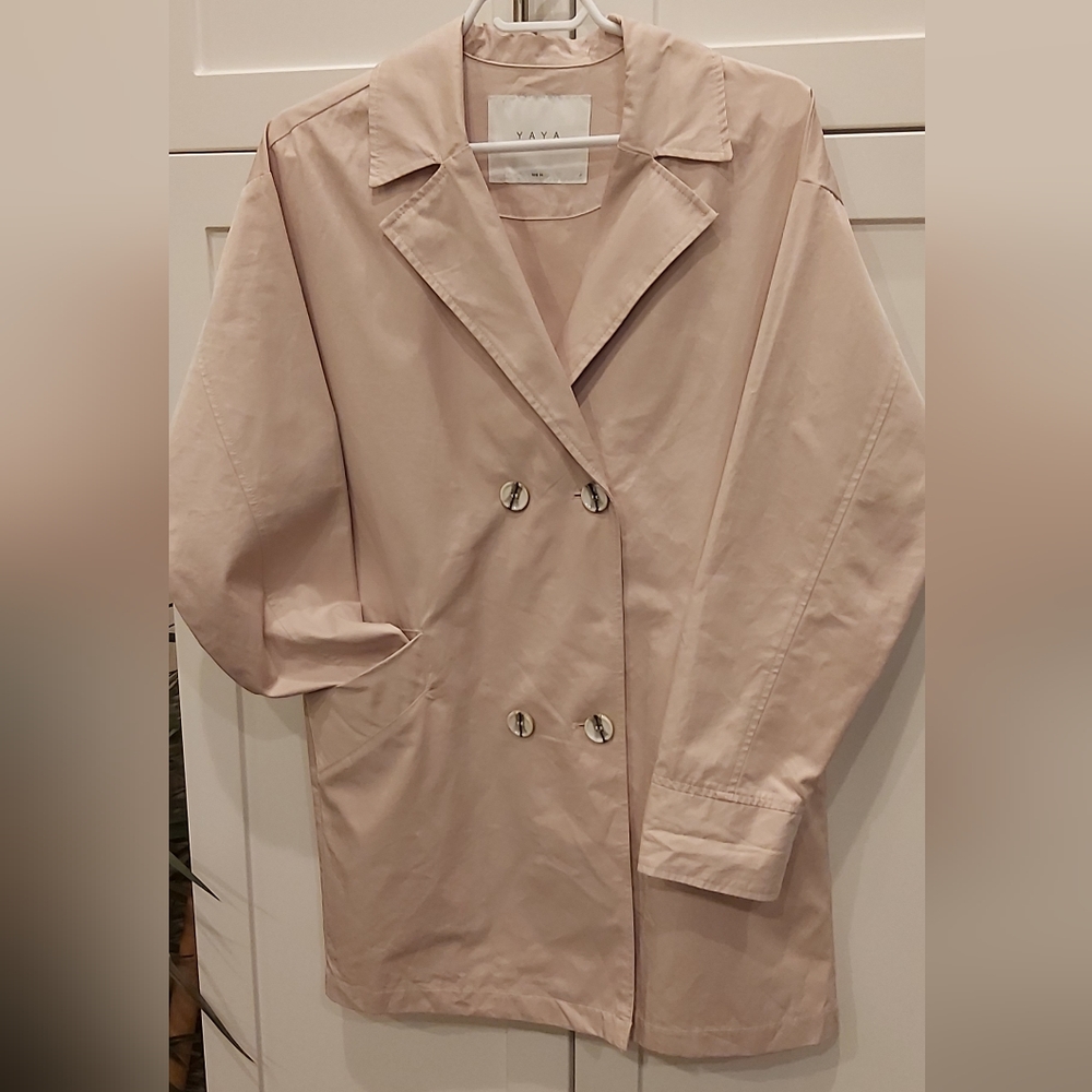 Yaya double breasted blush coat